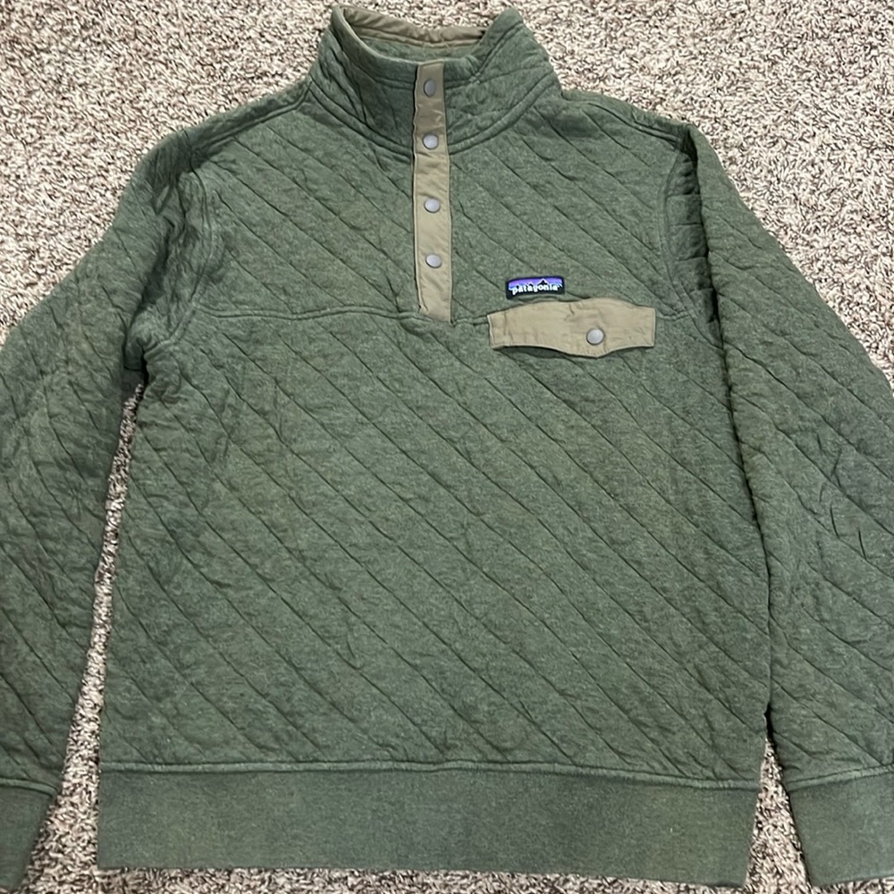 Men’s Patagonia Organic Cotton 3/4 Sleeve Jacket size medium Green